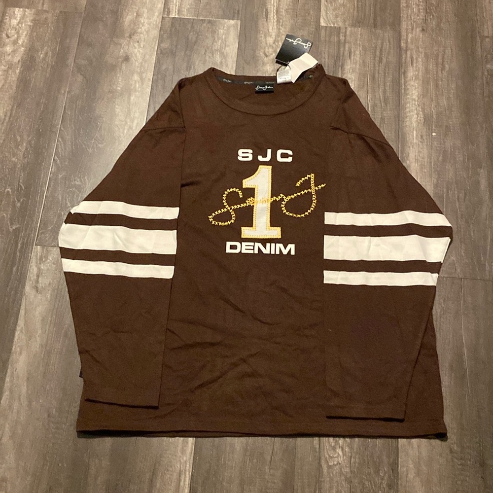 Sean John logo Brown Striped Longsleeve Shirt TAGGED XXL